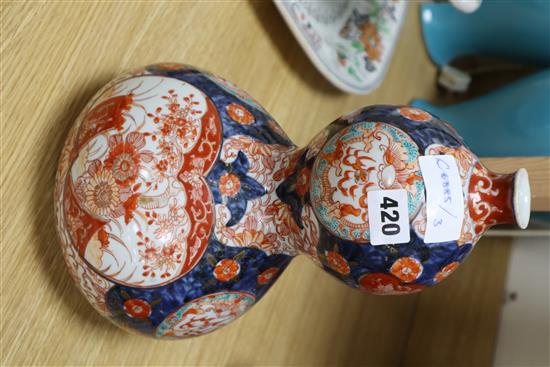A Japanese Imari gourd shaped vase, 19th century, height 30cm